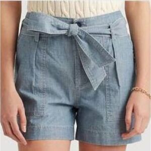 Lauren Ralph Lauren Black Label Chambray High Waisted Shorts